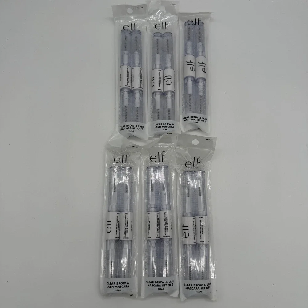 ELF Clear Brow and Lash Mascara Set of 2 Lot of 6 Dual Ended Transparent Gel